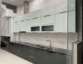 Công trình làm tủ bếp nhôm kính hiện đại cho Chị Phương - Tân Bình