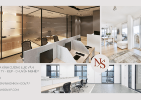 Thi công cửa kính cường lực văn phòng công ty - đẹp - chuyên nghiệp