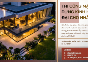 Thi công mặt dựng kính hiện đại cho nhà phố