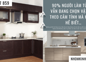 Thi công tủ bếp nhôm kính vân gỗ - xu hướng mới 2026